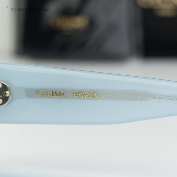NEW Celine CL40236I 84A CELINE 3 DOTS Shiny Blue Grey Women Butterfly Sunglasses - Picture 7 of 11